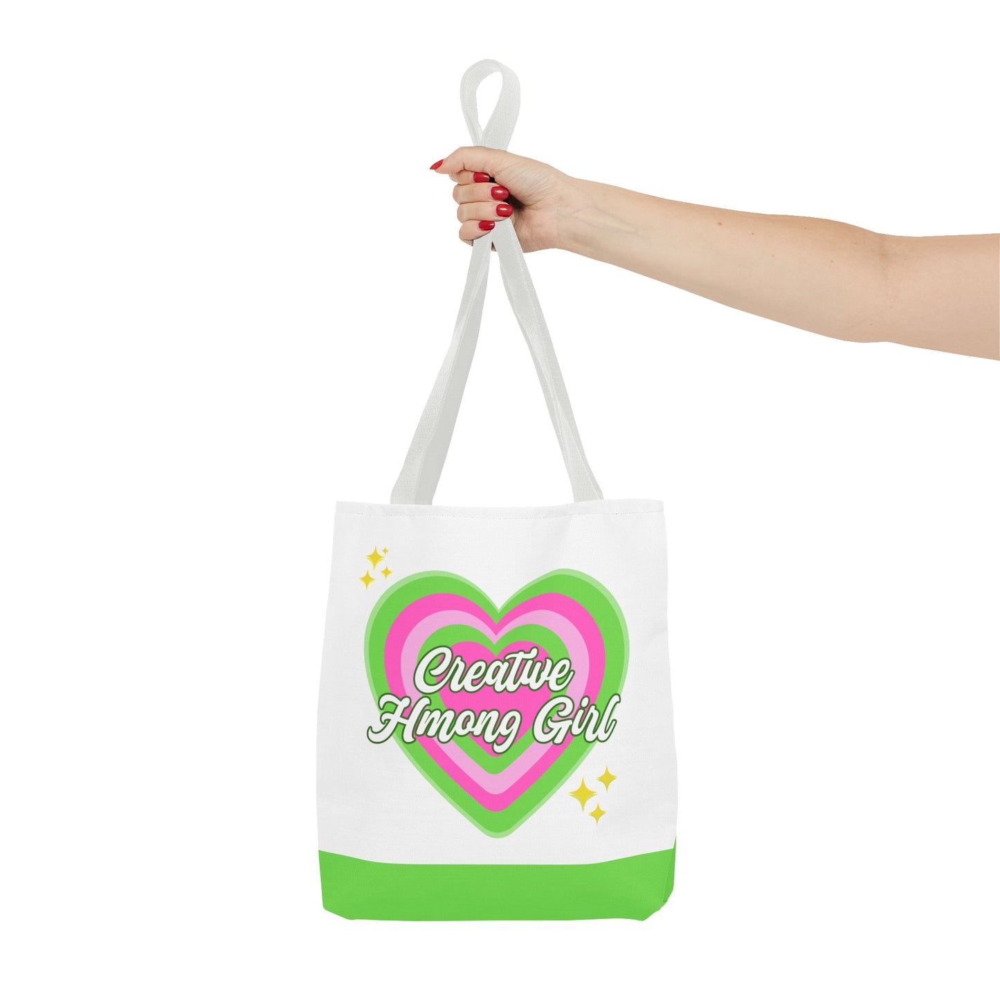Creative Hmong Girl Chip Bag Tote - Green Pink