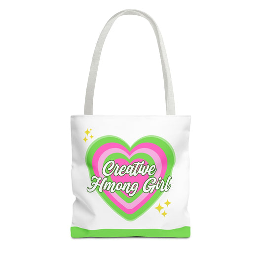 Creative Hmong Girl Chip Bag Tote - Green Pink